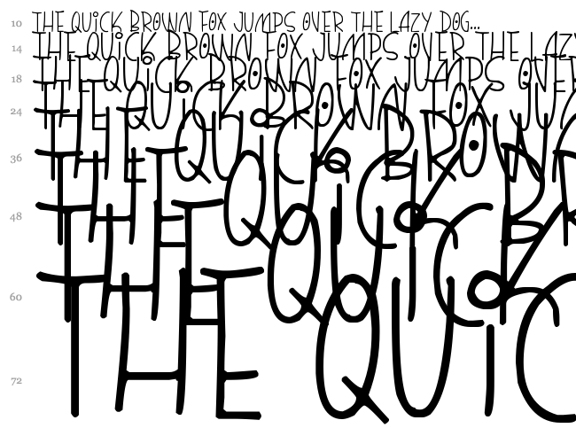 Quirky Thins font waterfall